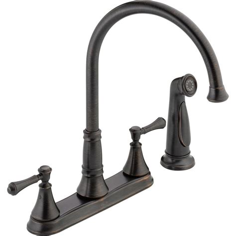 The diamond valve and innoflex pex waterways combine to reduce the likelihood of water's contact with. Delta Cassidy 2-Handle Standard Kitchen Faucet with Side ...