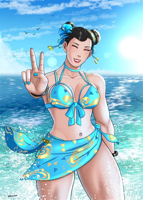 Swimsuit Chun Li Art By Kuma Kun Rstreetfighter