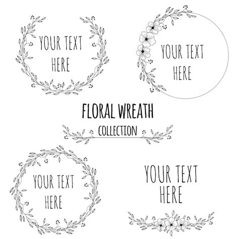Premium Vector Floral Wreath Collection Hand Drawn
