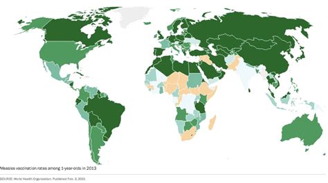 Map 113 Countries Have Higher Measles Immunization Rates Than The Us