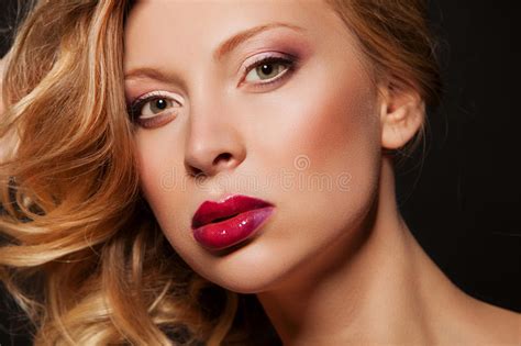 Beauty Woman Portrait Professional Makeup For Blonde
