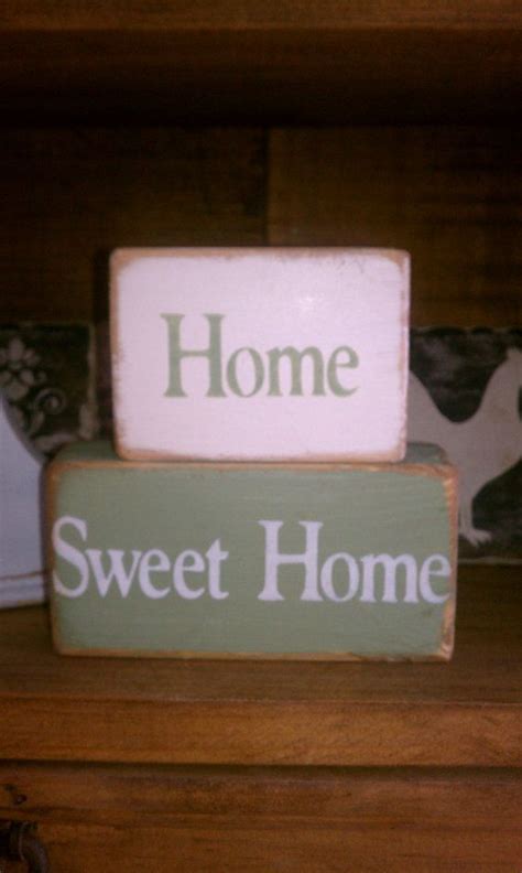 2 Piece Wood Block Sign Home Sweet Home By Primperfection On Etsy 15