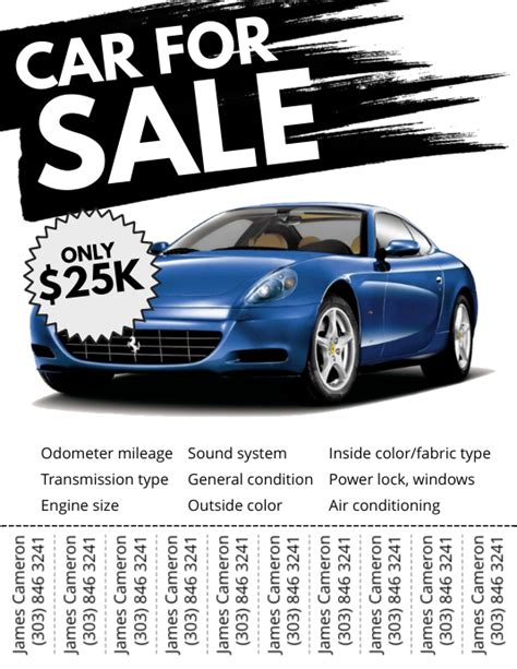 Car For Sale Flyer Template Postermywall