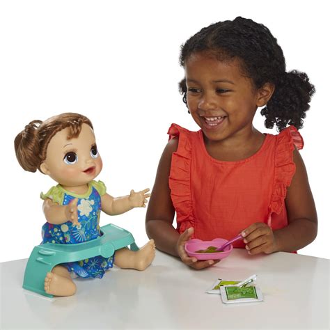 Baby Alive Happy Hungry Baby Brown Straight Hair Doll Makes 50 Sounds