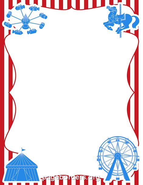 Circus Border Clip Art Page Border And Vector Graphics 11d