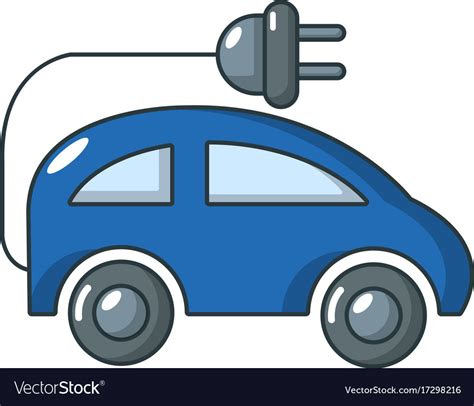 Electric Car Icon Cartoon Style Royalty Free Vector Image