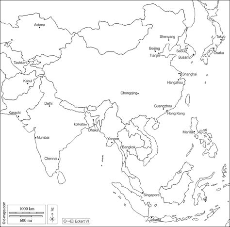 South And East Asia Free Map Free Blank Map Free Outline Map Free