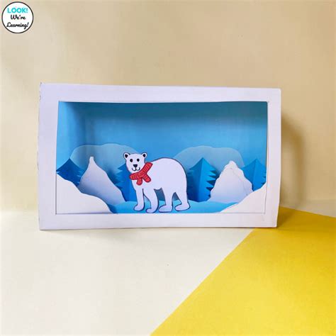 3d Polar Bear Cereal Box Craft For Kids Look Were Learning