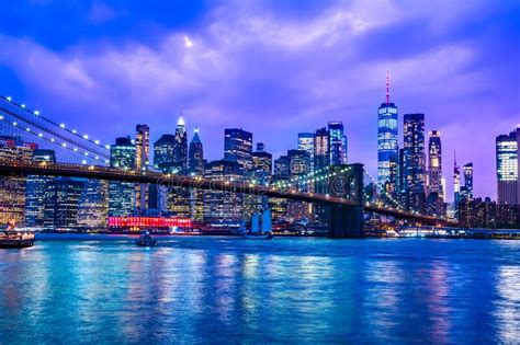 Brooklyn Bridge Manhattan New York City Of Usa Stock Image Image Of