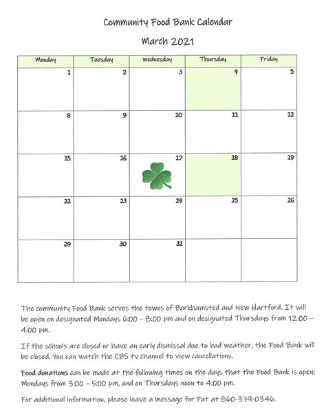 June 13, 2021 blaine wheeler. Community Food Bank Calendar: March 2021 - Pleasant Valley ...