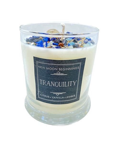 Tranquility Candles Crystal And Herb Candles Aromatherapy Etsy Herb Candles Aromatherapy