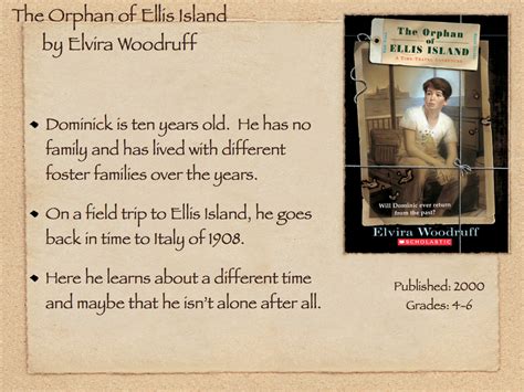 Young Adult Reading Machine The Orphan Of Ellis Island By Elvira Woodruff