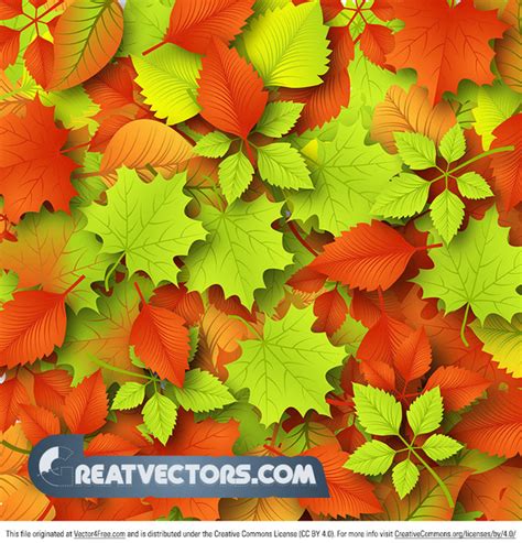 Autumn Leaves Vector Background Free Vector In Adobe Illustrator Ai