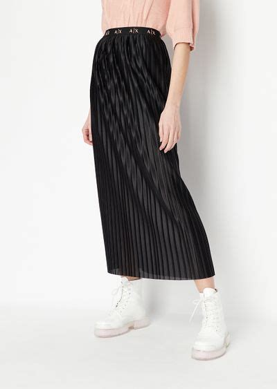 Printed Pleated Maxi Skirt Armani Exchange Woman