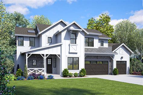 Two Story Modern Farmhouse With Second Level Master Bed 23811jd