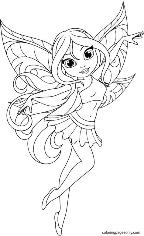 Cute Fairy Coloring Page Free Printable Coloring Pages