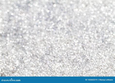 Blurred Shiny White Glitter Bokeh Abstract Background Stock Image