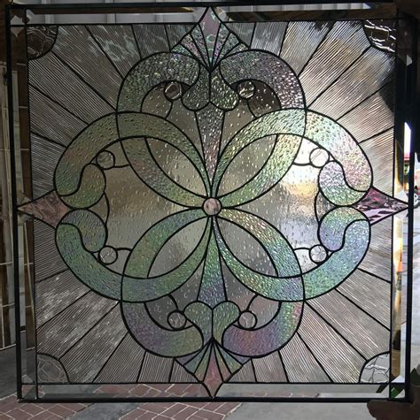 The Windsor Beautiful Clear Textured Leaded Stained Glass Window Panel