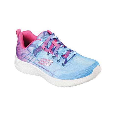 Womens Skechers Burst Life In Color Lace Up Bluepink Athletic