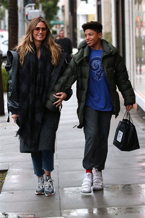 Heidi Klum Braves The Wet Weather To Go Shopping With Son Henry Daily