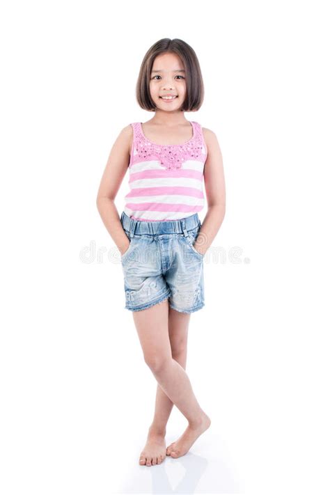 Full Body Asian Girl Standing Stock Image Image Of Little Beauty