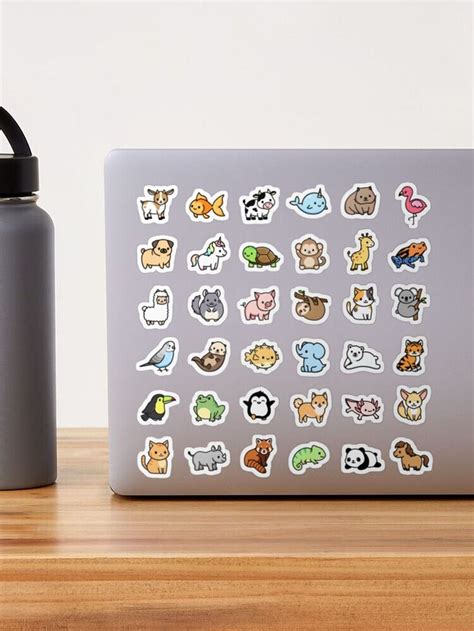 Choose Large Sticker Mega Cute Animals 1 Sticker By Littlemandyart