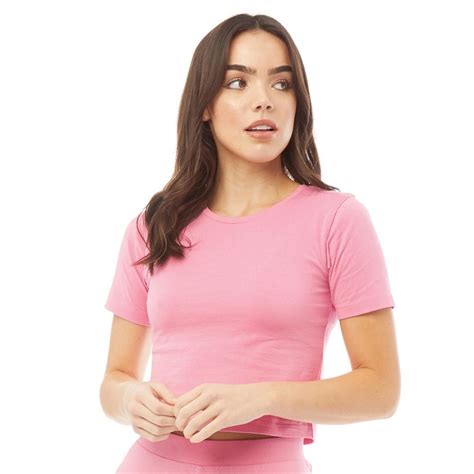 Buy Fluid Womens Organic Cotton Cropped T Shirt Pink