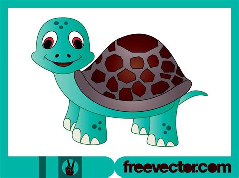 Cartoon Turtle Character Vector Art And Graphics
