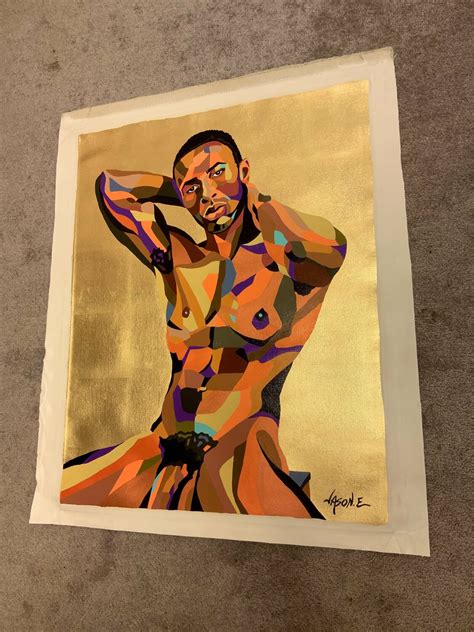 African American Nude Gay Male By Jason Ebrahimi Painting Oil
