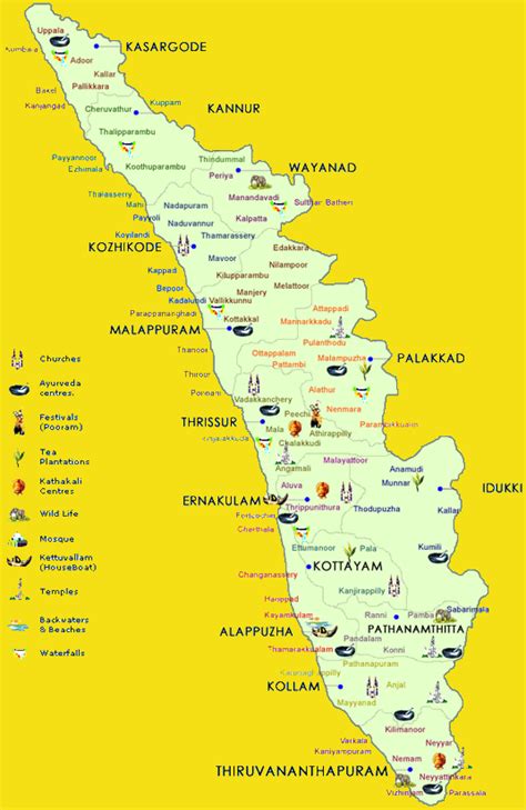 Kerala Tourism Map Iris Holidays