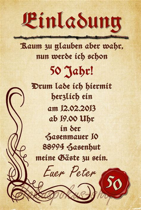 Vorlage aussuchen & gleich ausprobieren! 10 Einladungskarten 40 50 60 70 Geburtstag Einladungen ...