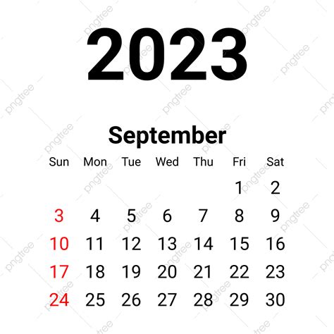 September Calendar Vector Hd Images September 2023 Minimalist Calendar