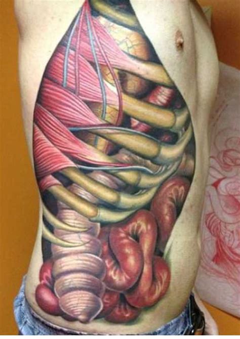 If you have no muscle it will not show as a 6 pack. Organs rib cage tattoo | Anatomical tattoos, Skin tear tattoo, Tattoos for guys