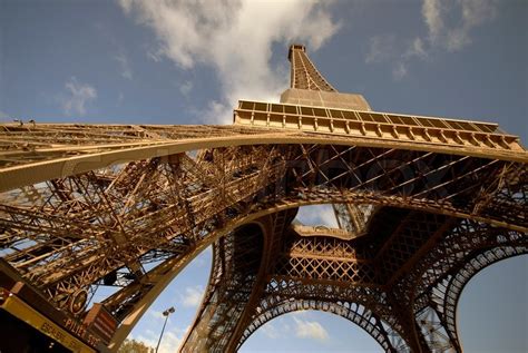 Eiffel Tower From Below A Sunny Day In Paris France Stock Photo