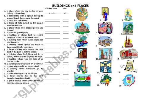 Buildings And Places P 1 Esl Worksheet By Simona Slo