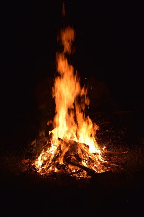 Fire Bonfire Night Dark Flame To Burn Burn Hd Phone Wallpaper