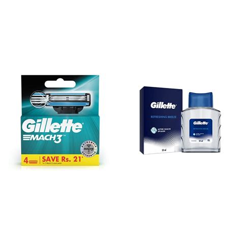 buy gillette mach 3 manual shaving razor blades 4s pack cartridge and gillette after shave