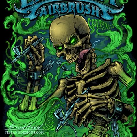 Airbrush Skeleton T Shirt Illustration Flyland Designs Freelance