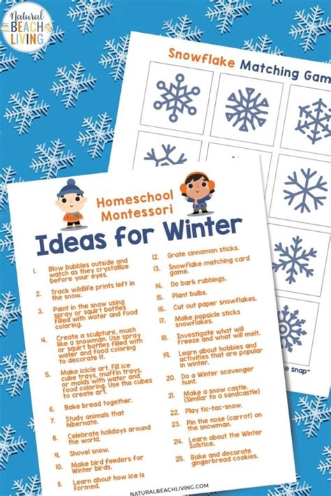 Montessori Activities For Winter And Winter Printables Natural Beach