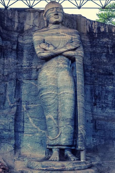 Buddha Standing In Rock Gal Vihara Polonnaruwa Sri Lanka Stock Photo