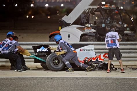 Romain Grosjean Involved In Huge Fiery F1 Crash At Bahrain Gp That