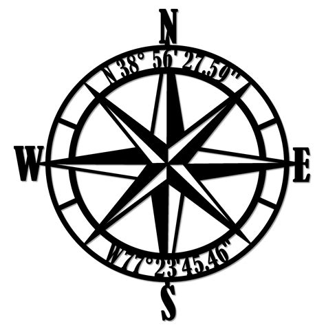 Buy Poem Studio Personalized Nautical Compass Rose Metal Wall Sign