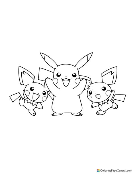 Pikachu And Pichu Coloring Pages Sketch Coloring Page