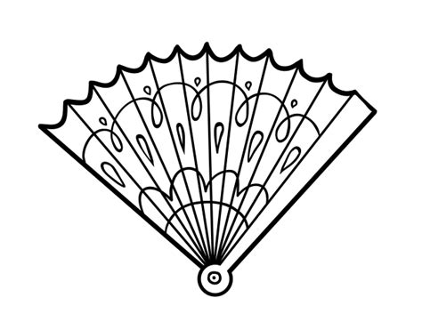 Color the an words coloring page. Stamped hand fan coloring page - Coloringcrew.com