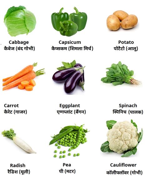 Vegetables Name With Picture
