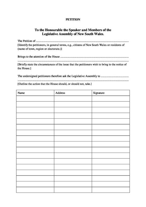 Petition Form Magdalene Project Intended For Blank Petition Template