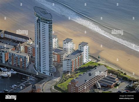Aerial Photograph Of Meridian Tower Swansea Stock Photo Alamy