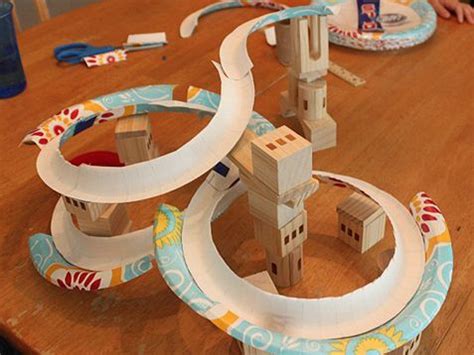 Creative ideas that encourage kids to build, construct & design | steam ideas for preschool, elementary & middle school. Paper Plate Marble Coaster and 11 more cool crafts for ...