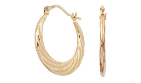 Buy Revere 9ct Gold Swirl Effect Creole Hoop Earrings Womens Earrings Argos