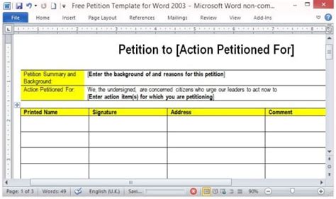 At the onset of a lawsuit, complaints and. Petition Templates | Find Word Templates